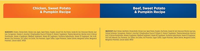 Nature's Recipe Grain Free Wet Dog Food Paté Variety Pack Chicken and Beef Recipes with Sweet Potato & Pumpkin, 13oz. Cans (Pack of 12 Cans)