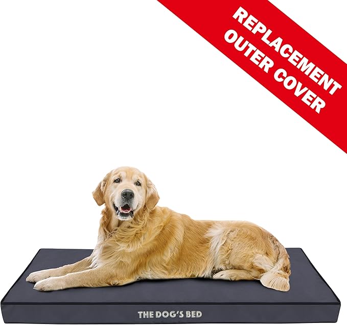The Dog's Bed Replacement Outer Cover (No Mattress) for XL Grey with Black Trim (Easy Clean Cover) 3.5 Inches Waterproof Orthopedic Dog Bed