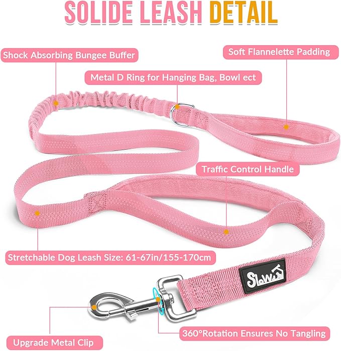 SlowTon No Pull Dog Harness - Heavy Duty Dog Harness and Leash Set for Medium Large Dogs, Reflective Tactical Harness with Soft Padded and Front Clip for Easy Walk and Training (PI, L)