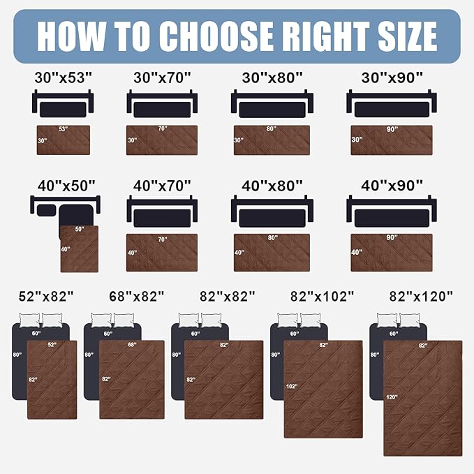Smiry Waterproof Dog Bed Cover Pet Blanket, Soft Washable Dog Blanket for Furniture Bed Couch Sofa Reversible, Checkered (40"x70", Brown/Brown)