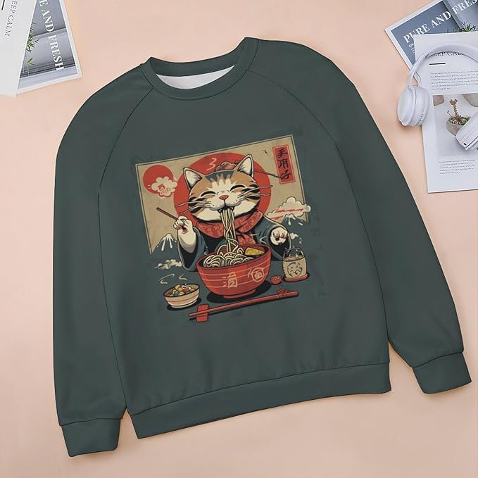 Womens Ugly Christmas Sweatshirt Funny Cat Dog Printed Xmas Pullover Shirts Crewneck Long Sleeve Graphic Hoodies