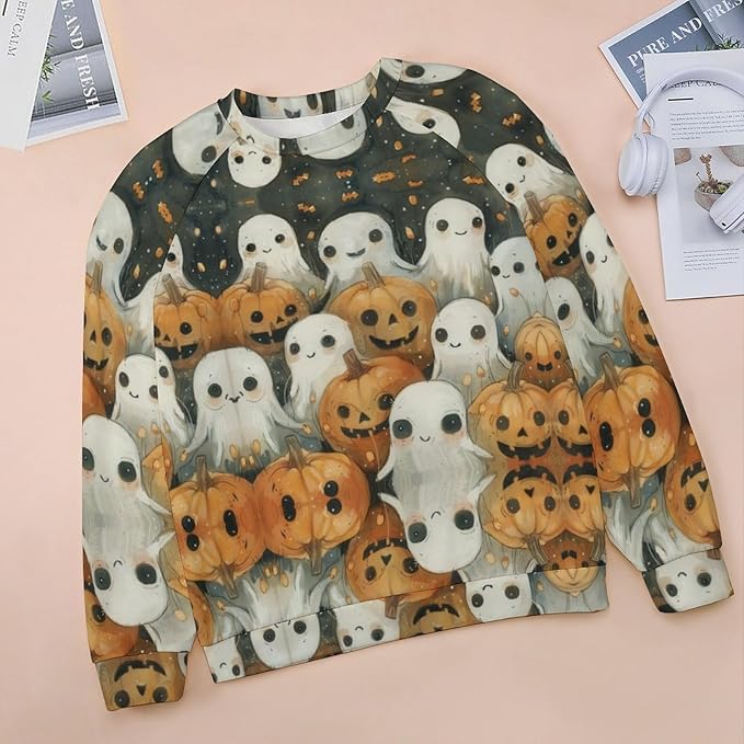 Womens novelty funny cat printed crewneck sweatshirt casual loose long sleeve graphic pullover sweatshirts tops