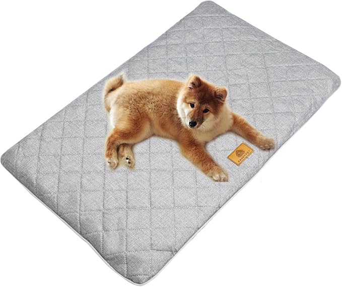 All-Season Dog Bed, Soft & Comfortable Dog Kennel Pad for Crate Durable Mat for Dogs & Cats,Ideal for Crate, Kennel(Gray, Large)