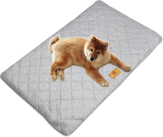 All-Season Dog Bed, Soft & Comfortable Dog Kennel Pad for Crate Durable Mat for Dogs & Cats,Ideal for Crate, Kennel(Gray, Large)