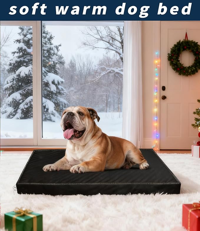 Medium Dog Bed with Removable Washable Faux Leather Cover, Non-Slip,for Pets Up to 30 lbs