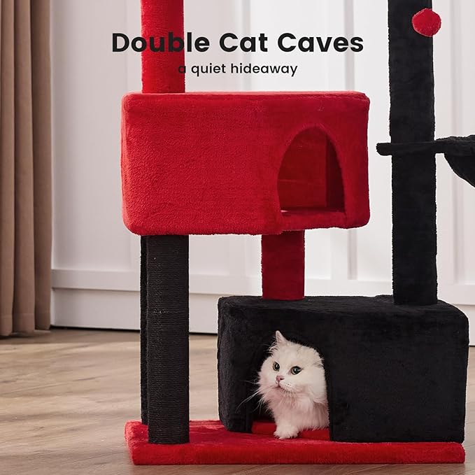 Gardner Pet 41" Tall Cat Tree for Medium-Large Cats, Heavy Duty Cat Tower with 2.8in Posts & Washable Top Perches, Space-Saving Cat Furniture for Apartments, Easy to Assembly