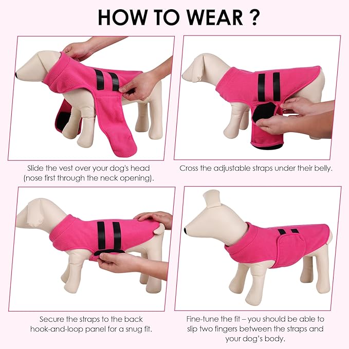 Dog Sweater,Adjustable Dog Sweaters for Small, Medium and Large Dogs Boys Girls, Dachshund Chihuahua Fleece Dogs Sweater(Pink,S)