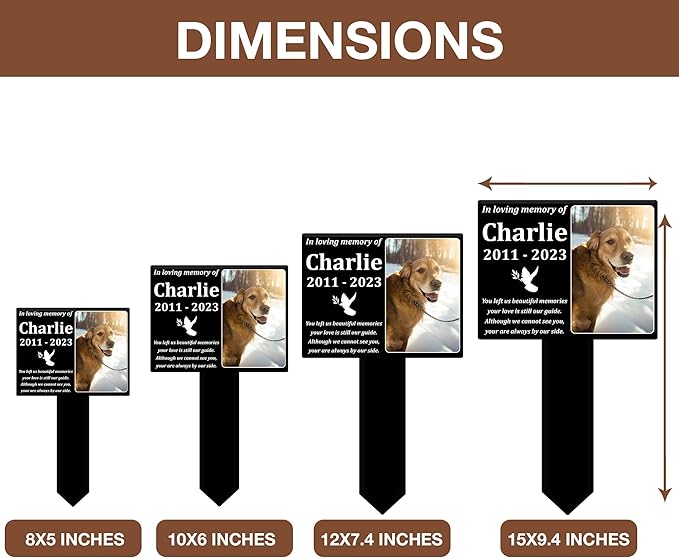 Personalized Pet Memorial Grave Markers Dog in Picture Deceased Customized Dog Rememberance Passing Away Heartfelt Sentimental Quote Frame Gift for Pet Owner Christmas Meaningful Birthday Gift