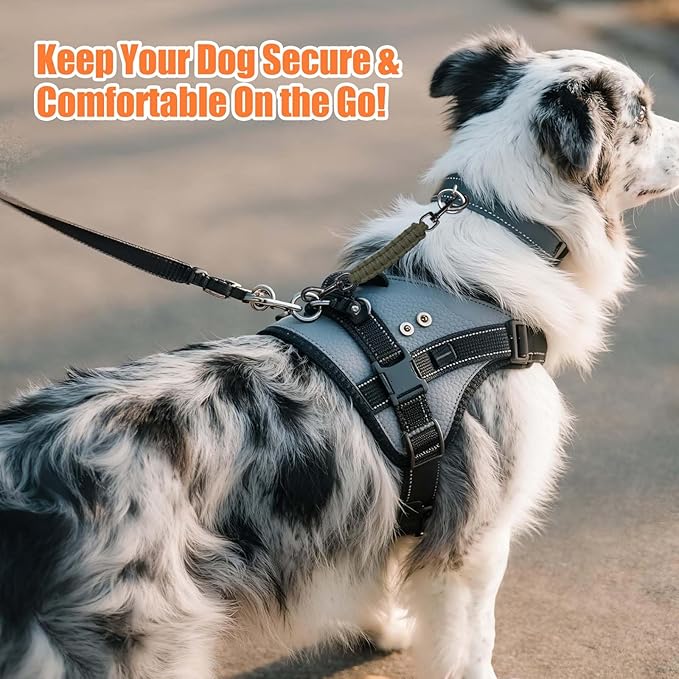Dog Collar Safety Clip, Collar Companion, Handmade Backup Safety Strap, Double-Ended Clip Leash Connector, Suitable for Dog Harnesses, Prong, Pinch Collars (Black + Army Green, 2 Pack)