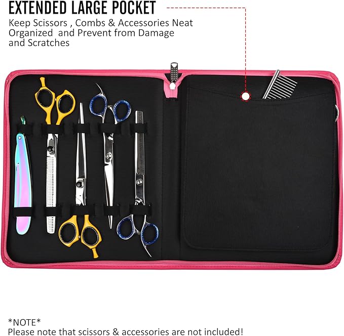 Case Holds 10 Grooming or Beauty Shears (PINK)