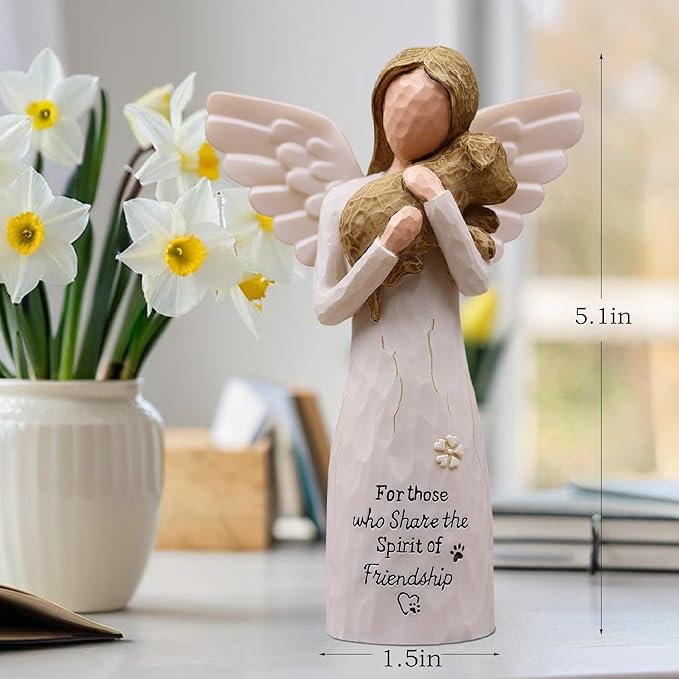 Friendship Gifts for Women, Pet Memorial Gifts for Dogs, Dog Memorial Gift for Loss of Dog,Sympathy Gift, Sculpted Hand-Painted Figure