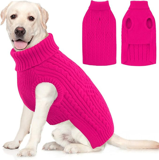 AOFITEE XL Dog Sweater, Extra Large Dog Sweater Girl Boy, Warm Turtleneck Fall Dogs Sweaters Girl Boy, Dogs Christmas Sweaters Pet Knitwear, Soft Pullover for Beagle, Weimaraner, Dalmation, XL
