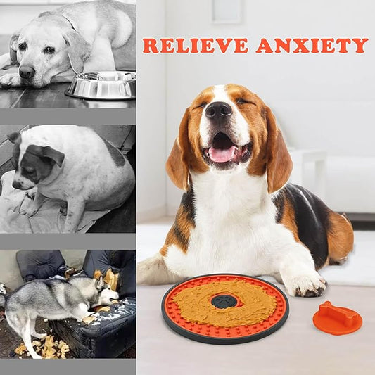 Dog Lick Mat, for Crate Training and Reducing Anxiety, Made of Natural Rubber, Promotes Healthy Feeding and Oral Hygiene