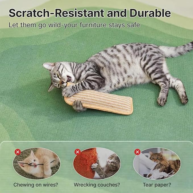 Catnip Kicker Pillow for Cats, Interactive Catnip Chew Toy, 13.4" Sisal Kicker Toy with 6000mg Organic Blend, Durable Bite-Resistant Kicking Toy for Indoor Cats & Kittens (3, Large)