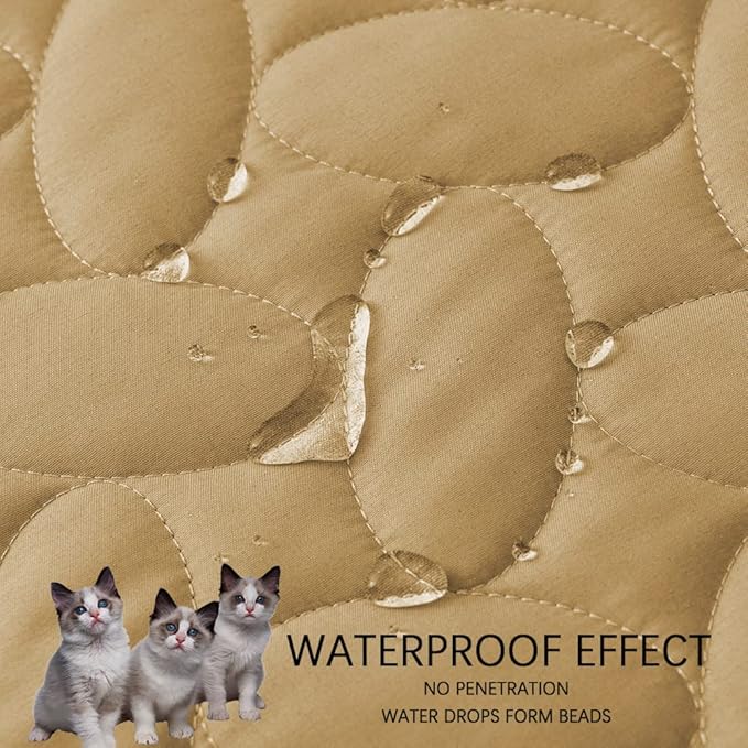 Ameritex Waterproof Pet Bed Cover Anti-Slip Dog Bed Blanket for Sofa and Furniture Waterproof New Pattern Design (Sand, 30x53 Inch (Pack of 1))