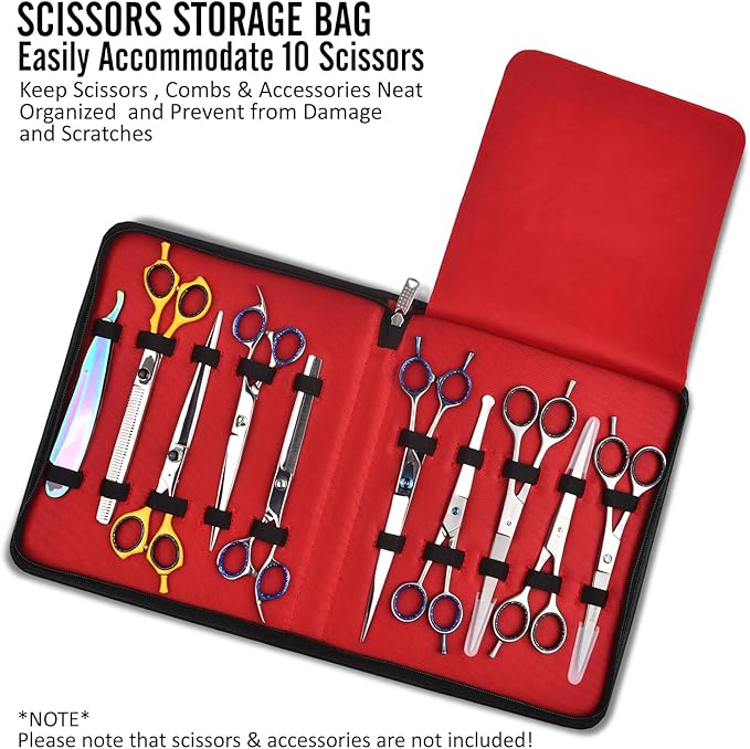 Case Holds 10 Grooming or Beauty Shears (Black)