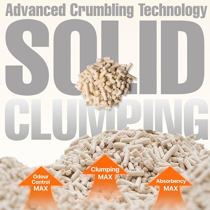 Michu Tofu Cat Litter Gen3 – 100% Natural & Biodegradable Clumping Formula, Fast-Clumping, Odor-Control, Flushable, Low-Tracking, Dust-Free – Value Box, 1 Box=11 lb, Peach