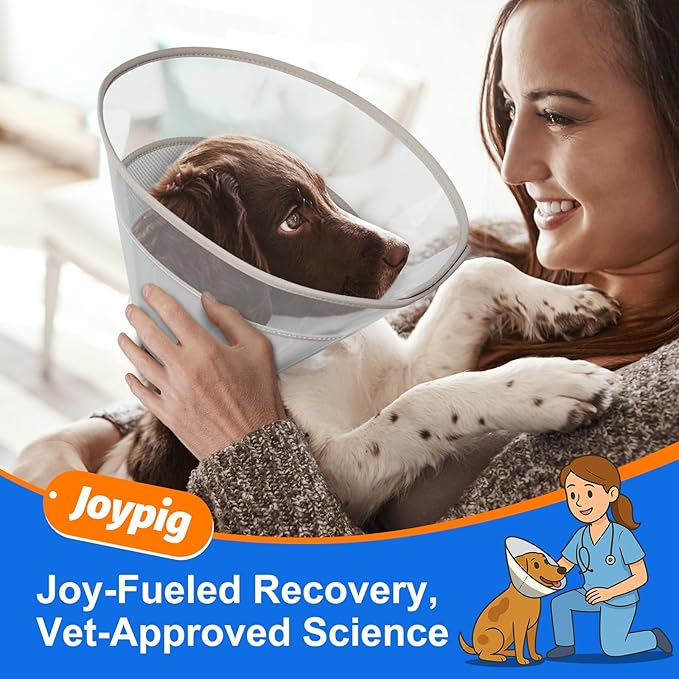 Dog Cone Collar with Soft Liner to Stop Licking, Elizabeth Recovery Collar After Surgery for Large Medium Dogs, Comfortable Pet Head Cone Alternative for Neutering Spay Injury (XS)