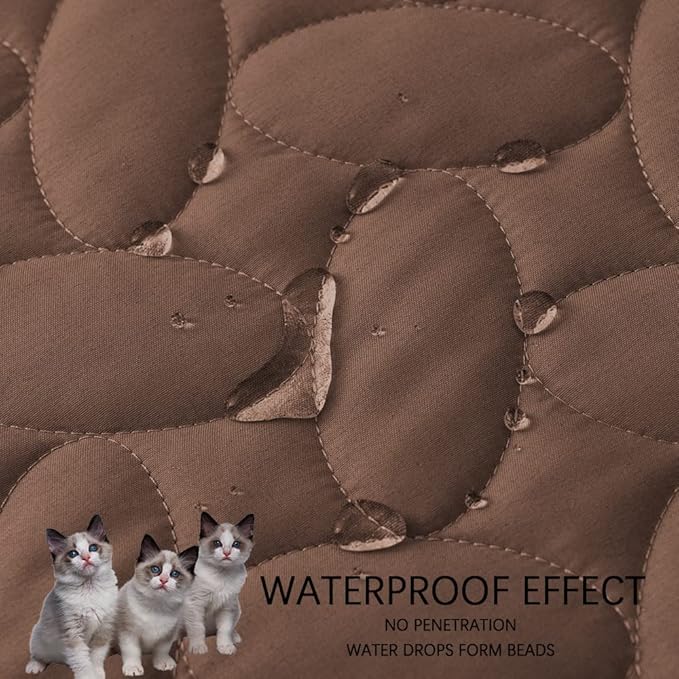 Ameritex Waterproof Pet Bed Cover Anti-Slip Dog Bed Blanket for Sofa and Furniture Waterproof New Pattern Design (Chocolate, 30x53 Inch (Pack of 1))