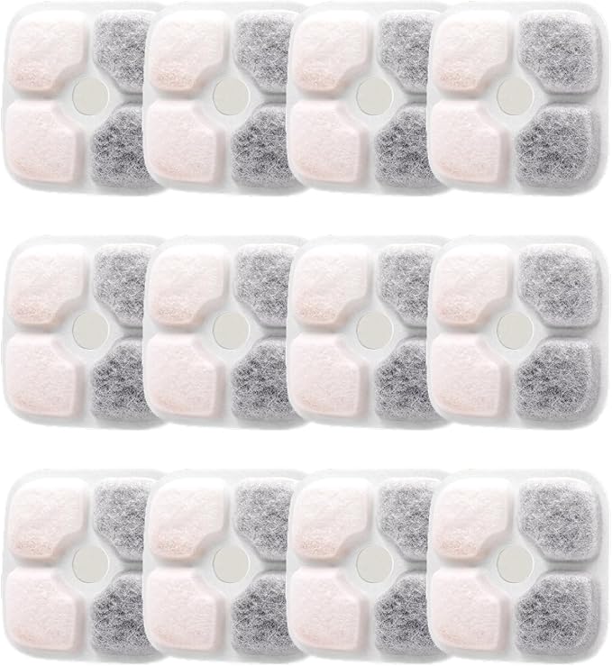 Pet Fountain Filters Replacement Compatible with Catit Cat Water Fountain, Carbon Ion-exchange Resin Cat Water Fountain Filters (12)