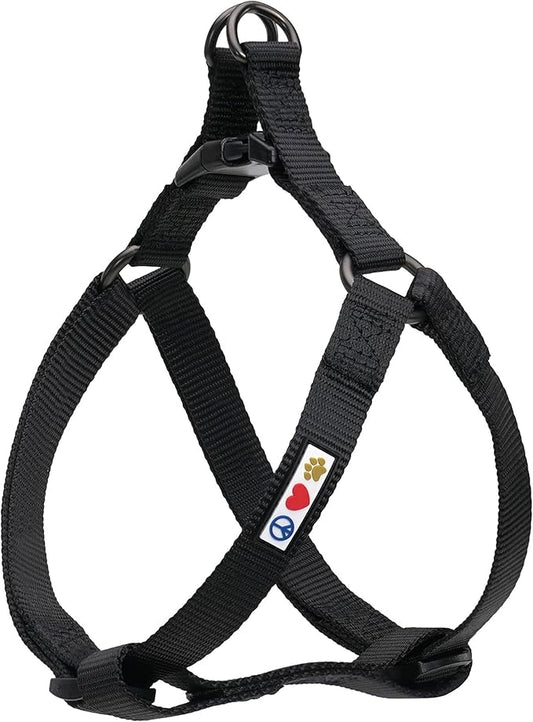 Pawtitas Solid Step-in Dog Harness – Adjustable No-Pull Vest for Puppies to Seniors, Safe & Comfortable S Black
