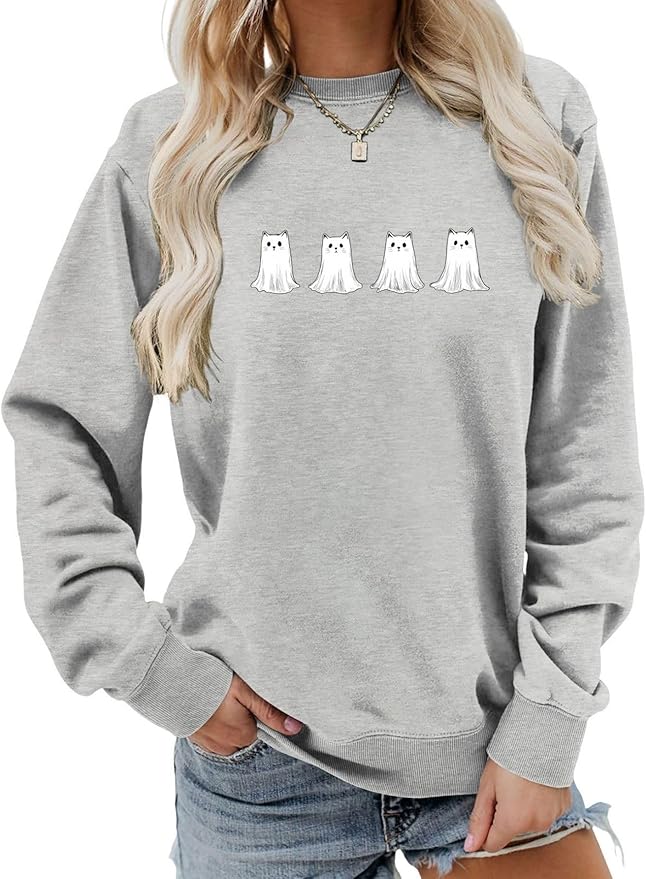 Womens Cat Print Hoodies Trendy Funny Cat Graphic Long Sleeve Sweatshirt Y2k Streetwear Hooded Pullover Tops