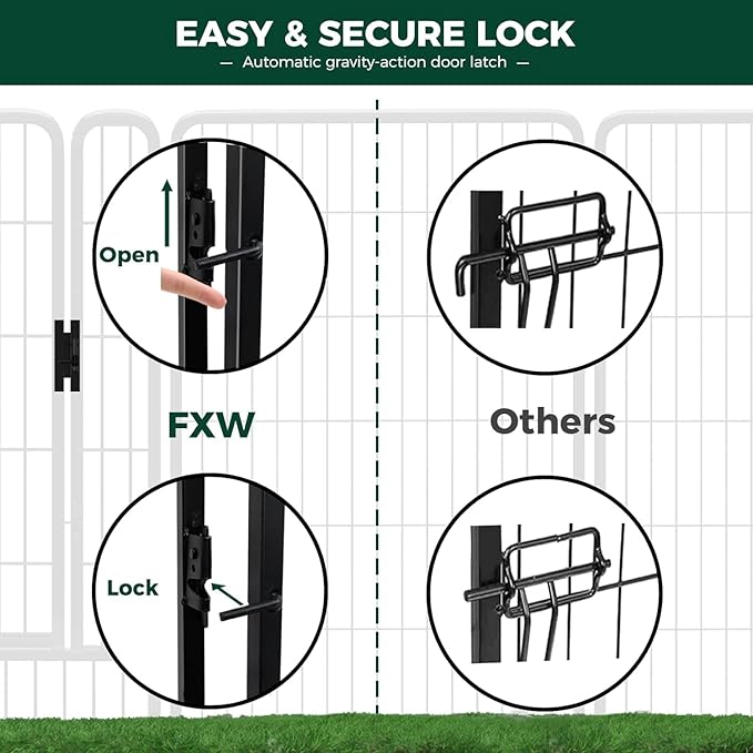 FXW Rollick Dog Playpen with Anchor Kit (Pack of 4) – 24 Inch 16-Panel Dog Pen for Small & Medium Dogs, Stable & Safe Indoor/Outdoor Play│Patented