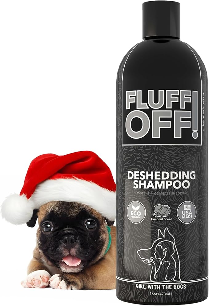 Fluff Off! by Girl With The Dogs, Natural Deshedding Dog & Cat Shampoo, 16 Oz, Made in USA, 8 Wks+