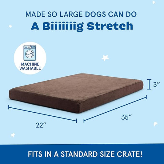 Barkbox Orthopedic Dog Bed with Memory Foam, Premium Comfort for Dogs and Puppies, Dog Bed for Joint Relief and Restful Sleep, Durable and Easy to Clean - Espresso, Large