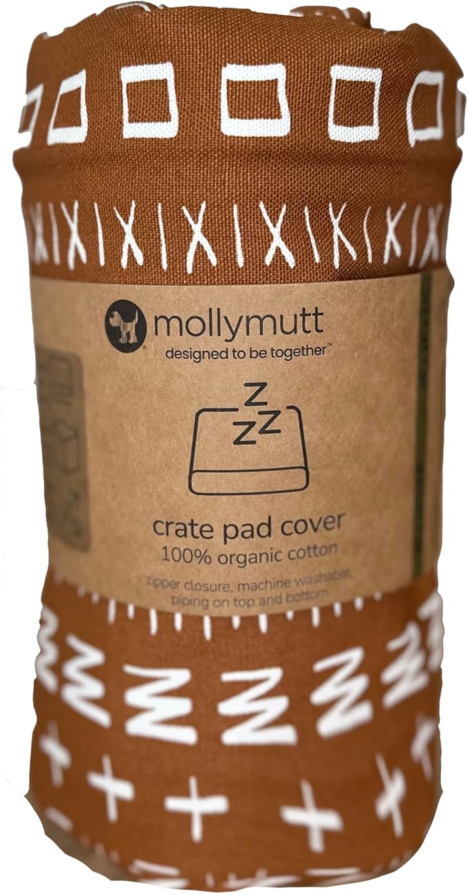 Molly Mutt Dog Crate Pad Cover, 100% Cotton Canvas Mat for Dog or Puppy Crate Bed, Durable, Washable, and Free of Harmful Chemicals, Pre-Shrunk, 36"x24"x2.5", Everywhere