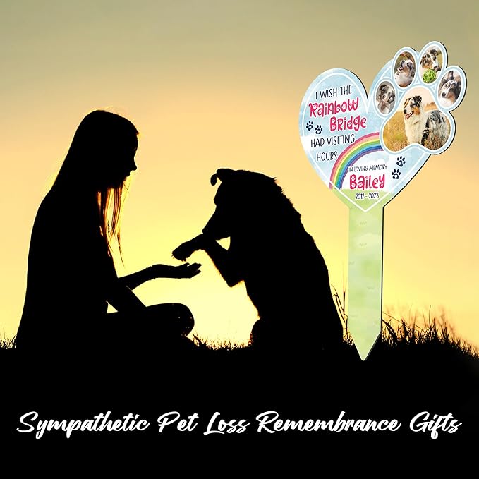 Personalized Pet Memorial Grave Markers Dog in Picture Deceased Dog in Heaven Rememberance Passing Away Heartfelt Sentimental Quote Frame Gift for Pet Owner Christmas Meaningful Birthday Gift