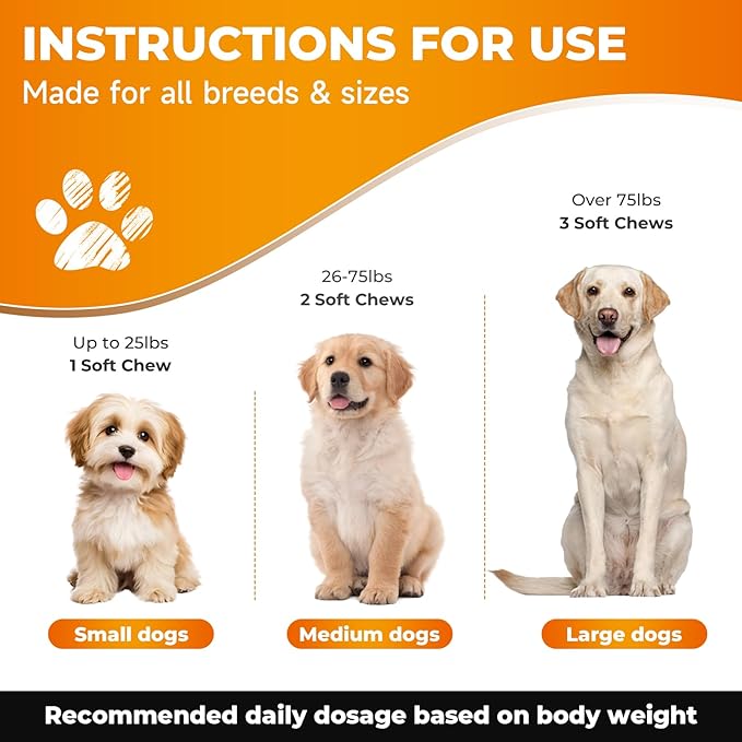 Joint Supplement for Dogs 180 Count, Glucosamine Chondroitin, Glucosamine for Dogs, Dog Hip and Joint Supplement with Chondroitin - MSM - Turmeric, Chicken Flavor, Pain Relief, Joint Health