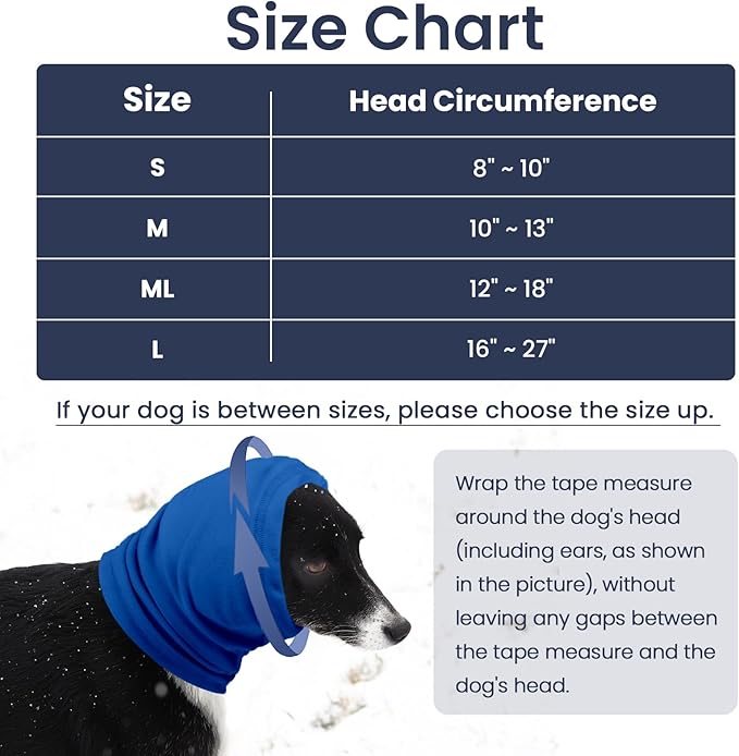Nanaki Dog Calming Hoodie,3rd Gen Anti-Slip Hematomas Ear Wraps for Dogs Ear Covers,Adjustable Doggy Head Muffs Noise Protection,Fireworks Ear Protector Pet Grooming Ear Cover Pet Head Wrap Snood