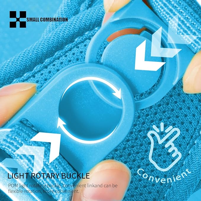 Adjustable Dog Harness with Leash, Reflective Mesh, No-Pull Design，Matching Lead Rope (SkyBlue, XXXS)