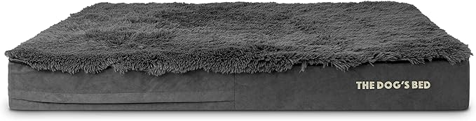 The Dog's Bed Replacement Outer Cover ONLY (Outer Cover ONLY - NO Bed, NO Waterproof Inner) for The Dog's Bed, Washable Oxford Fabric, XXL 6 Inches (Grey Faux Fur)