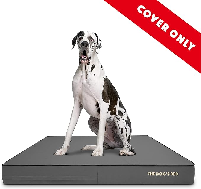 The Dog's Bed Replacement Outer Cover ONLY (Outer Cover ONLY - NO Bed, NO Waterproof Inner) for The Dog's Bed, Washable Oxford Fabric, XXL 6 Inches (Grey with Black Piping)