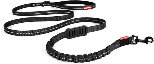 EzyDog Zero Shock LITE Dog Leash - Shock Absorbing Bungee Leash for Dogs That Pull or Excite - Dual Handle and Reflective for Medium, or Small Dogs (72", Black)