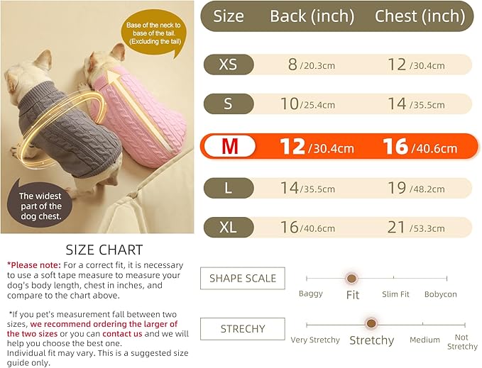 2 Pack Dog Sweaters for Small Dogs - Puppy Medium Warm Clothes in Winter, Turtleneck Pullover Design for Boy Girl Pet, Doggie, Cat, Kitten Chihuahua Bulldog Pug Beagles (M, Grey, Beige)