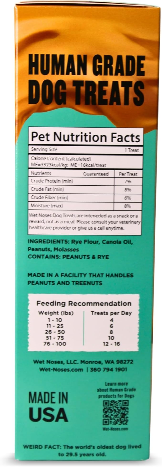 Wet Noses Moments Non-GMO Peanut Butter & Molasses Homestyle Crunchy Dog Treats - 14oz | No Corn, Wheat, Soy or Peas, Made with 4 Simple Ingredients