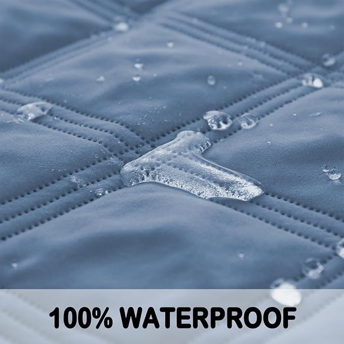 fuguitex Waterproof Dog Blanket Reversible for Small Dogs Resistant Leakproof Washable Couch Cushion Bed Protector Cover for Indoor Furniture Pet Friendly(52"*82",Violet Blue+ Light Blue)