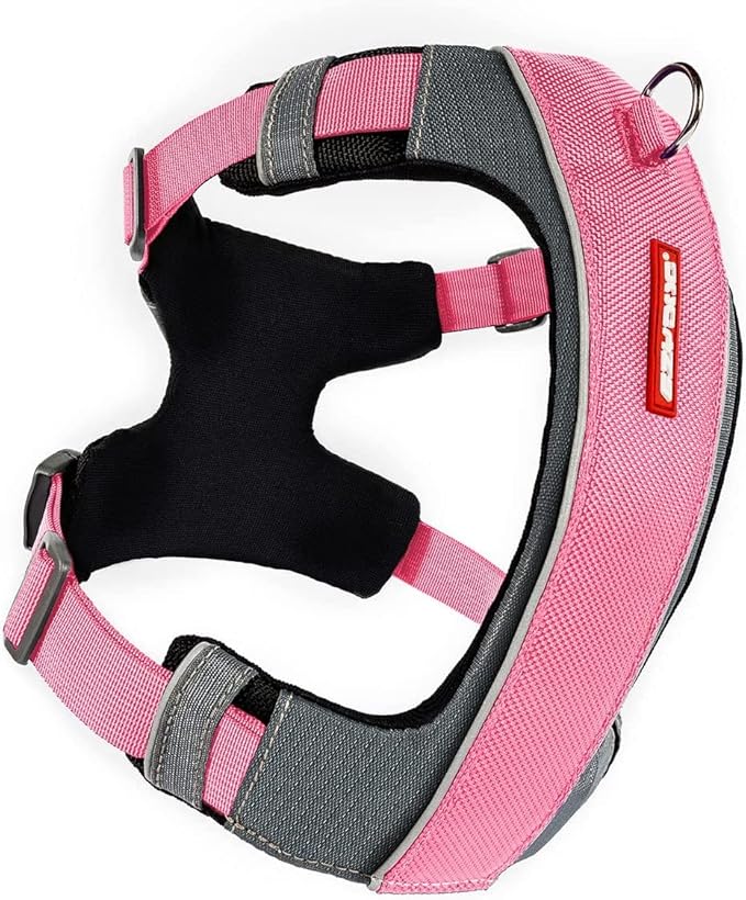 EzyDog X-Link Dog Harness – Reflective and Padded No Pull Dog Harness for Training and Everyday Walks with 2 Leash Attachment Points (Large, Pink)