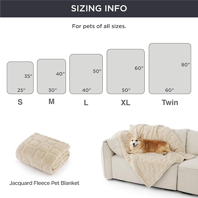 Bedsure Dog Blankets for Large Dogs Washable - Fluffy Fuzzy Cat Puppy Blanket for Couch with Premium 300GSM Coral Fleece Soft for Pet Kitten Doggy, White, 50x60IN