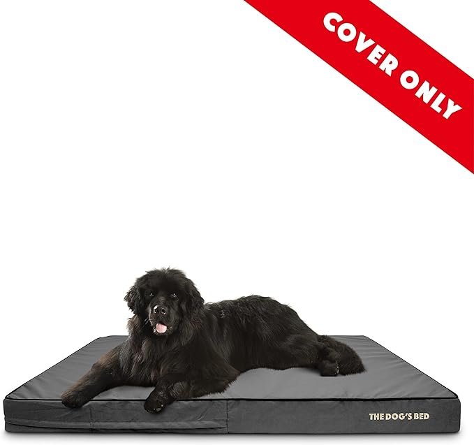 The Dog's Bed Replacement Outer Cover ONLY (Outer Cover ONLY - NO Bed, NO Waterproof Inner) for The Dog's Bed, Washable Oxford Fabric, XXXL 6 Inches (Grey with Black Piping)