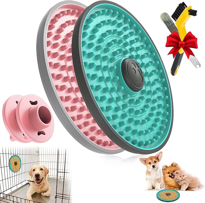 Lick Mat for Dogs, Dog Crate Lick Pads Slow Feeder, Lick Pad Crate Training Toy Crate Lick Plate,Very Suitable Peanut Butter, Treats Yogurt, Bolognese, for Boredom Relief Licking Pad