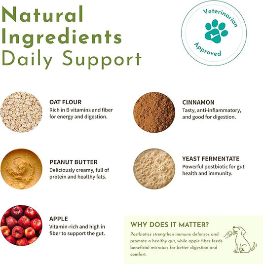 PawCo Dog Treats, Gut Health – Supports Digestion & Sensitive Stomachs – Crunchy Dog Cookies with Postbiotics, Peanut Butter & Apple – Functional & Healthy Rewards for Dogs – Magic Cookie – 8.8oz