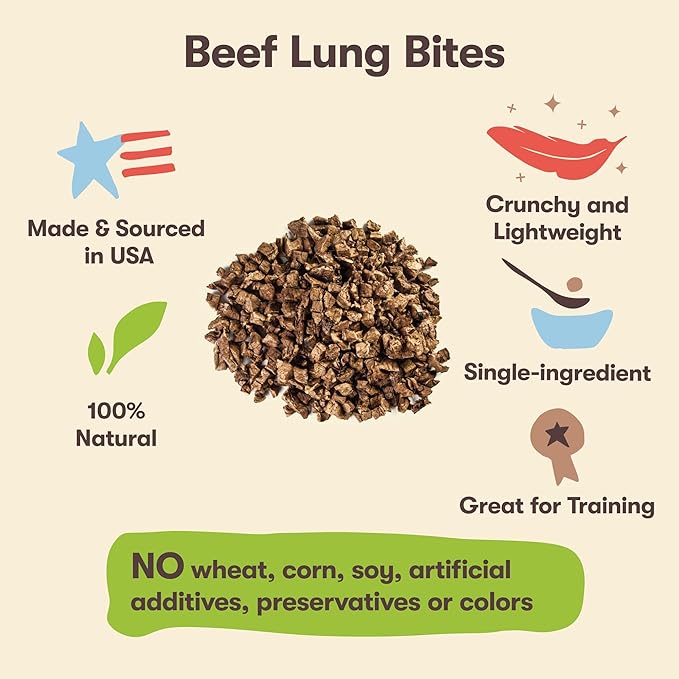 Pet 'n Shape Beef Lung Dog Treats – Made and Sourced in the USA - Training Treat, 1 Pound