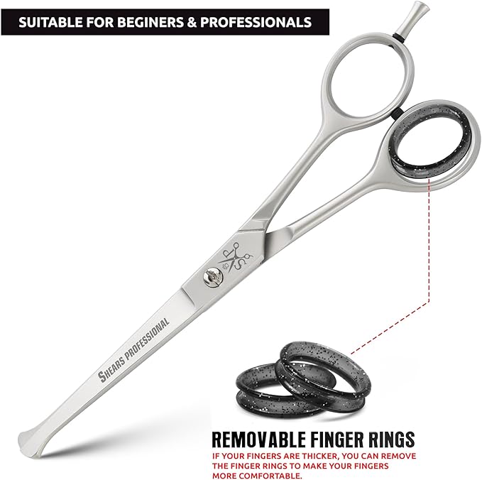 Dog Grooming Scissors, Hair Cutting Scissors, Straight for Pet and Saloon Use (Ball Tip STR 4.5) Grooming Scissor for Dog with Round Tip