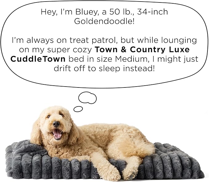 TOWN & COUNTRY LUXE CuddleTown Ribbed Bubble Stripe Pillow Crate Mat Pet Bed, Machine Washable Cover, Soft & Calming, Non-Slip Bottom, Dark Grey, Medium 35"x24"x3"