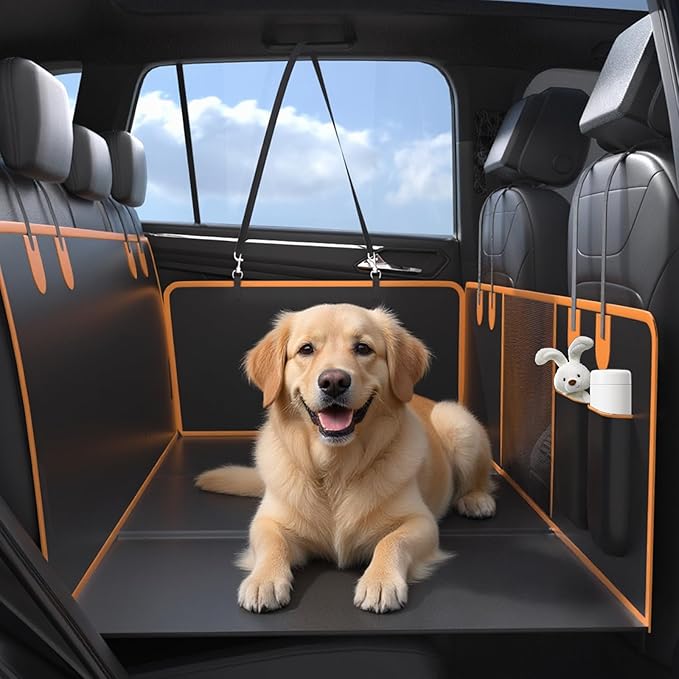 Back Seat Extender Dog Car Seat Cover for Back Seat Dog Hammock for Car with Hard Bottom Upgraded Waterproof Material Anti Scratch Safer Easy to Clean