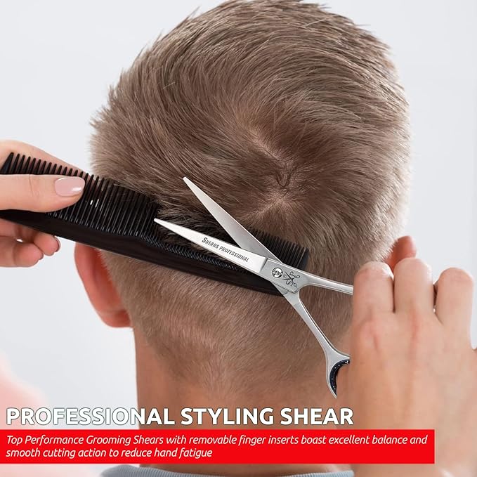 Professional Barber Scissor for Hair Cut Styles Hair Cutting Scissors, All Purpose 4.5 Inch Stainless Steel, Sharp Edge Blades, Dog Grooming Scissors,Hairdressing Texturizing Salon Razor Edge Scissor